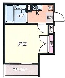 スカイコート戸田公園4 ワンルームの間取図画像
