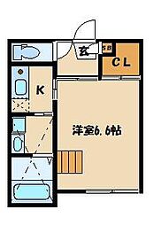 パルゼ武蔵浦和 1Kの間取図画像