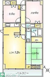 サントルーヴィラージュ 2SLDKの間取図画像