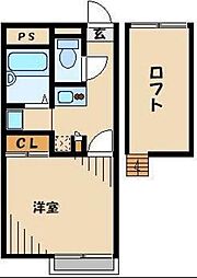 レオパレスブルーパイン松本 1Kの間取図画像