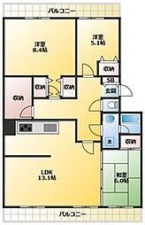 レジデンス浦和 3LDKの間取図画像