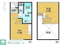 川口市芝樋ノ爪1丁目アパート 1DKの間取図画像