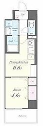 PRIMERESIDENCENAMIKI 1DKの間取図画像