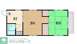 関沢マンション 2Kの間取図画像