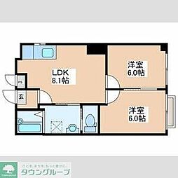 ルシエール立川　Ｎ棟 1階2LDKの間取り