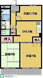 JR青梅線 羽村駅 徒歩17分の賃貸マンション 3階3DKの間取り