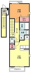 オーブ・レジデンス 2階1LDKの間取り