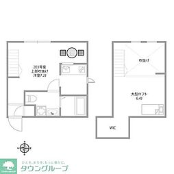 プリマ八王子壱番館 2階ワンルームの間取り