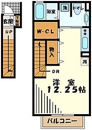 ファミール多摩平 2階ワンルームの間取り