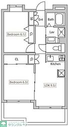 PLENDY HILLS高幡不動 2階2LDKの間取り