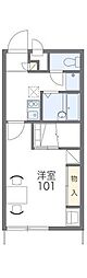 レオパレスアヴニールB 1Kの間取図画像