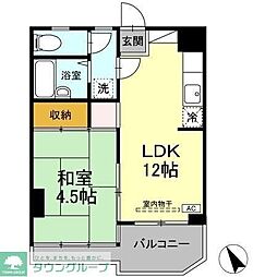 守屋ハイツ 3階1LDKの間取り