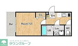 シーメゾン福生牛浜 1Kの間取図画像