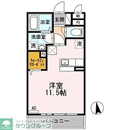 サンプレジール ワンルームの間取図画像