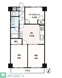 ローヤルパレス・青梅ヒルズ 3DKの間取図画像