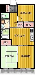 マンション紺屋 3DKの間取図画像