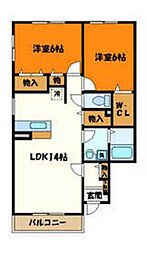 フェニックスエイトA 2LDKの間取図画像