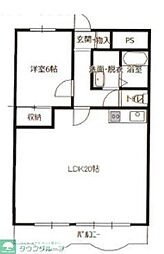 島田第7マンション 1LDKの間取図画像