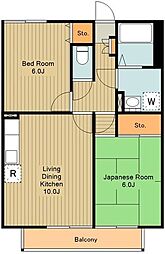 ガーデンズコート立川A 2LDKの間取図画像