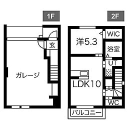 Y'sgarage1 1LDKの間取図画像