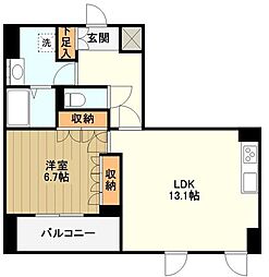 アーバンスタイル立川 1LDKの間取図画像