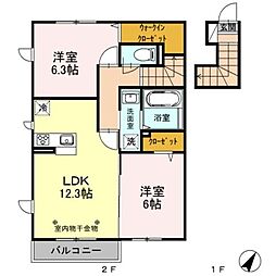 ルミニヨンセパルB 2SLDKの間取図画像