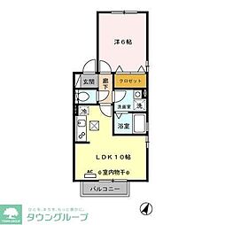 リヴェールA 1LDKの間取図画像
