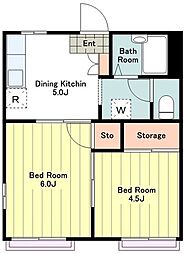フレグランス東大和 2Kの間取図画像