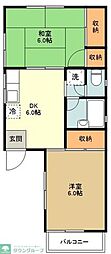コーポ高 2DKの間取図画像