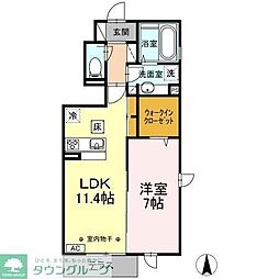 グランテージB 1LDKの間取図画像
