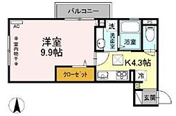セントバーバラ国立 1Kの間取図画像
