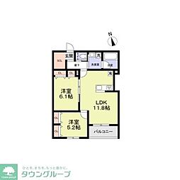 (仮称)国立市富士見台2丁目計画 2LDKの間取図画像