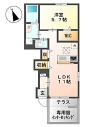 ドライバーム 1LDKの間取図画像