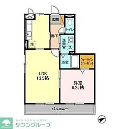 ボナール07 2階1LDKの間取り