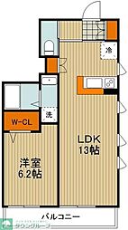 パセオ 1階1LDKの間取り