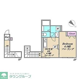 Ｋステージ 2階1DKの間取り