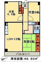 ハーヴェスト本郷 5階3LDKの間取り