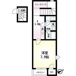 ヴィラセゾン船橋本町 2階1Kの間取り