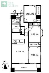 コトヒルズ 2階3LDKの間取り