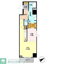 AKRESIDENCE本八幡 1LDKの間取図画像