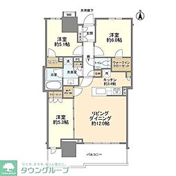 幕張ベイパークライズゲートタワー 3LDKの間取図画像