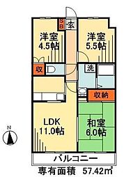 アルカディア・21 3LDKの間取図画像