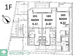 千葉市花見川区花園町アパート 1Kの間取図画像