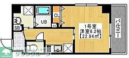 TheResidence船橋 1Kの間取図画像