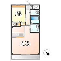 サンハイツ祐光 1LDKの間取図画像