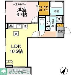 ヒルクレスト 1LDKの間取図画像