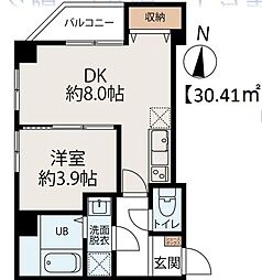 CONNECT PARK HILLS千葉中央 1DKの間取図画像