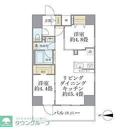 デュオフラッツ葛西 2LDKの間取図画像