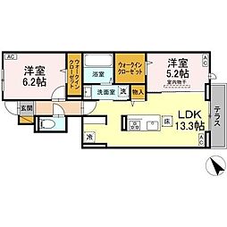 yamaju 2LDKの間取図画像