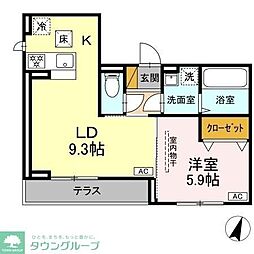 D-SOLACE祐光 B 1LDKの間取図画像